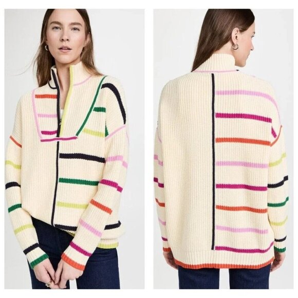 Staud Sweaters - Staud Hampton Sweater S in Cream Rainbow Multi
